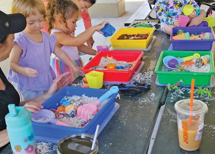 Children playing with sand crafts