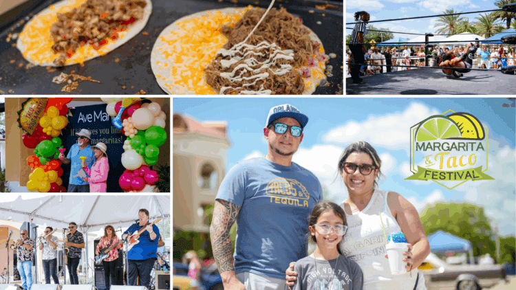 2026 Margarita & Taco Festival event collage with event logo