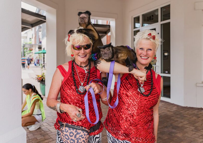 Twins & Jungle Friends primate show at the 2026 Margarita & Taco Festival